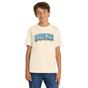 Evolve Youth Short Sleeve Cotton Tee-Natural