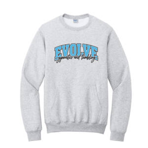 Evolve Unisex Core Fleece Crewneck Pocket Sweatshirt -Ash