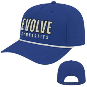 Evolve ICON performance rope golf cap – Royal/White