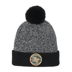 EV Girls Basketball Sport-Tek Halftime Heather Pom Beanie-Black/Silver