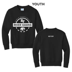 EV Girls Basketball Youth Fleece Crewneck Sweatshirt-Black