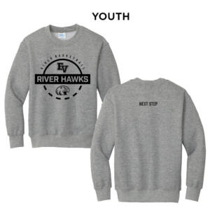 EV Girls Basketball Youth Fleece Crewneck Sweatshirt-Athletic Heather