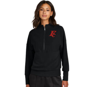 Forest City Staff Mercer and Mettle Women’s Linear Texture 1/4 Zip – Deep Black