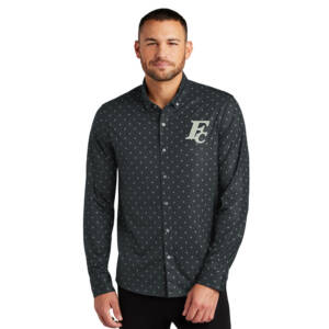 Forest City Staff Mercer Mettle Men Stretch Jersey Long Sleeve Shirt – Anchor Grey Geo Diamond