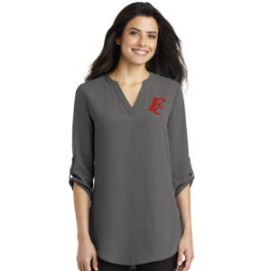 Forest City Staff Port Authority Ladies 3/4 Sleeve Tunic Blouse – Sterling Grey