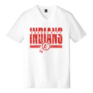 Forest City Staff Unisex District Made Perfect Tri V-Neck Tee-White