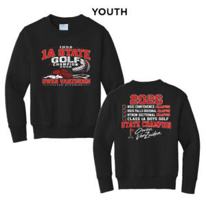 Fulton Golf Champ Youth Fleece Crewneck Sweatshirt-Black