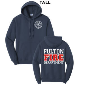 Fulton Fire Tall Fleece Hooded Sweatshirt-Navy