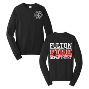 Fulton Fire Unisex Fan Favorite Fleece Crewneck Sweatshirt-Black