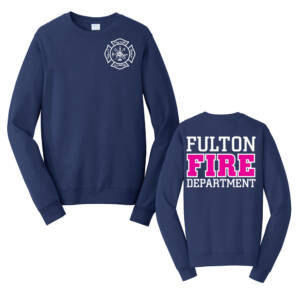 Fulton Fire Unisex Fan Favorite Fleece Crewneck Sweatshirt-Navy