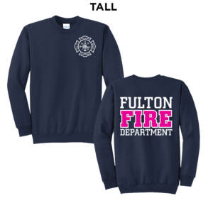 Fulton Fire Tall Fleece Crewneck Sweatshirt-Navy