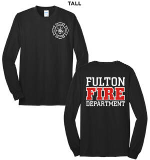 Fulton Fire Tall Long Sleeve Tee-Black
