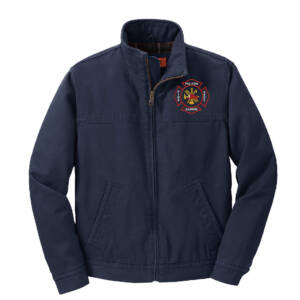 Fulton Fire CornerStone Washed Duck Cloth Flannel Lined Work Jacket-Navy