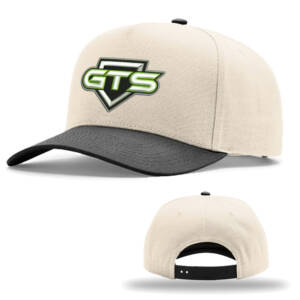 GTS Baseball Richardson Full Fabric 5 Panel Champ Cap-Cream/Black