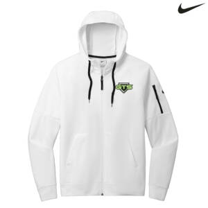 GTS Baseball Nike Therma FIT Men Pocket Full Zip Fleece Hoodie – White
