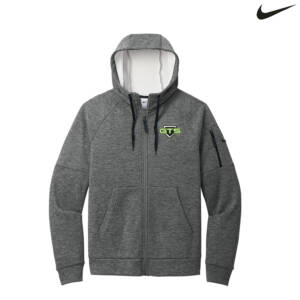 GTS Baseball Nike Therma FIT Men Pocket Full Zip Fleece Hoodie – Charcoal Heather