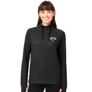 GTS Baseball North End Women’s Rhythm Waffle Cross-Neck Pullover-Black