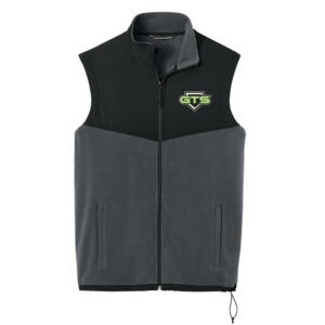 GTS Baseball Port Authority Men Therma-Tek Fleece Vest-Iron Grey/Black