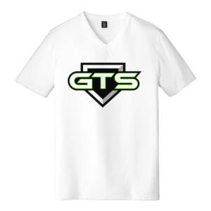 GTS Baseball District Made Mens Perfect Tri V Neck Tee – White