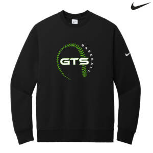 GTS Baseball Nike Club Fleece Sleeve Swoosh Crew – Black