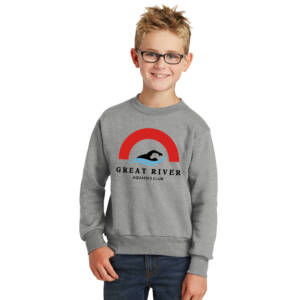 Great River Aquatics Youth Fleece Crewneck Sweatshirt-Athletic Heather