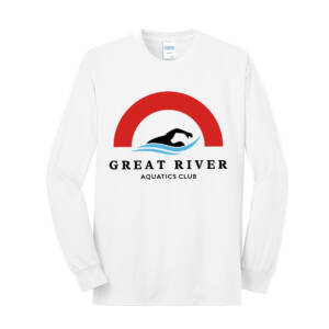 Great River Aquatics Unisex Cotton Long Sleeve Tee-White
