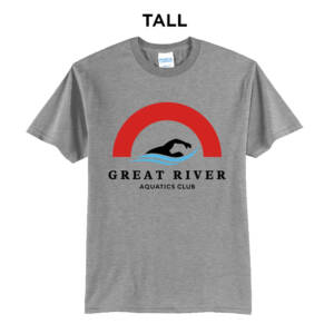 Great River Aquatics Tall Cotton Short Sleeve Tee-Athletic Heather