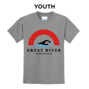 Great River Aquatics Youth Short Sleeve Tee-Athletic Heather