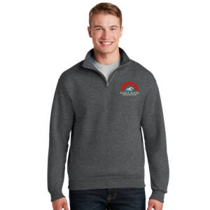 Great River Aquatics Jerzees NuBlend 1/4 Zip Cadet Collar Sweatshirt Unisex-Black Heather