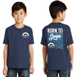 Great River Aquatics Youth Short Sleeve Tee-Navy