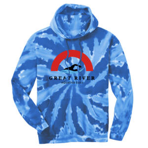 Great River Aquatics Unisex Tie Dye Hooded Sweatshirt-Royal