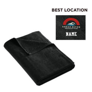 Great River Aquatics Port Authority Value Beach Towel-Black