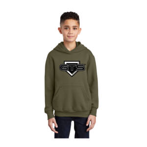 GTS Softball Youth Fleece Hooded Sweatshirt-Olive Drab Green