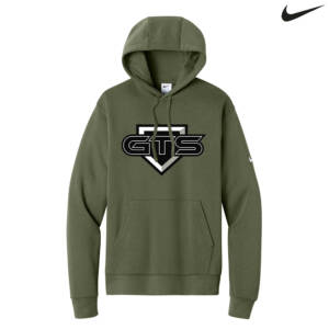 GTS Softball Nike Club Unisex Fleece Sleeve Swoosh Pullover Hoodie -Medium Olive