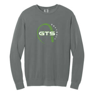 GTS Softball Unisex Comfort Colors Lightweight Crewneck Sweatshirt-Grey