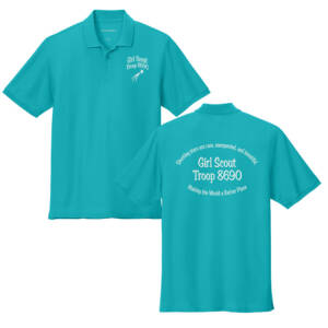 Girl Scout Troop Port Authority Men Wearever Signature Pique Polo – Aquamarine