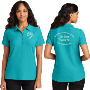 Girl Scout Troop Port Authority Women’s Wearever Signature Pique Polo – Aquamarine