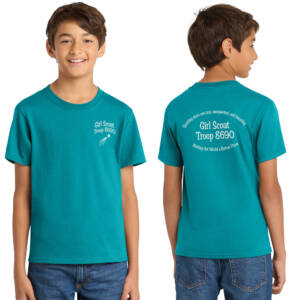 Girl Scout Troop  YOUTH Core Cotton Tee – BrightAqua