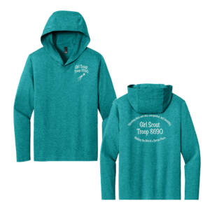 Girl Scout Troop District Made Mens Perfect Tri Long Sleeve Hoodie – HeathTeal