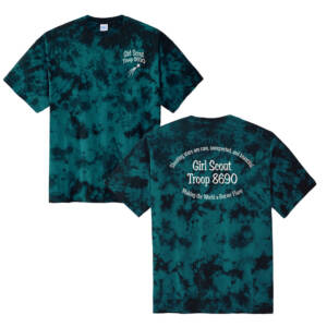 Girl Scout Troop Unisex Crystal Tie Dye Tee – BlackTeal