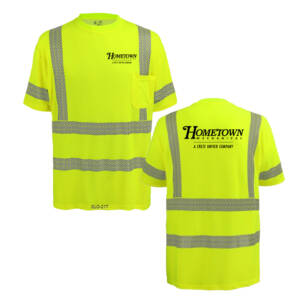 Hometown FrogWear Class 3 HV Premium Self-Wicking Bamboo/Polyester Short-Sleeved Shirt with pocket-Safety Gr