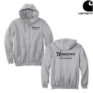 Hometown Carhartt Midweight Hooded Zip Front Sweatshirt Unisex-Heather Grey