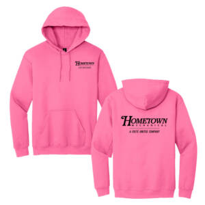 Hometown Unisex Fleece Hooded Sweatshirt-Safety Pink
