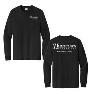 Hometown Unisex Long Sleeve Essential Pocket T-Shirt-Black