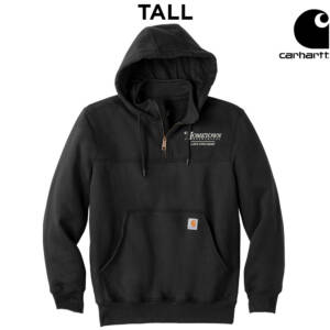 Hometown Carhartt TALL Rain Defender Paxton Heavyweight Hooded Zip Mock Sweatshirt-Black