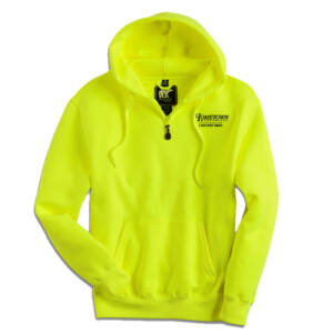 Hometown White Bear Premium Heavyweight Pocket Hooded Sweatshirt with Zipper-Safety Green
