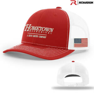 Hometown Richardson Pro Crown Mesh Back Adjustable back cap Split-Red/White