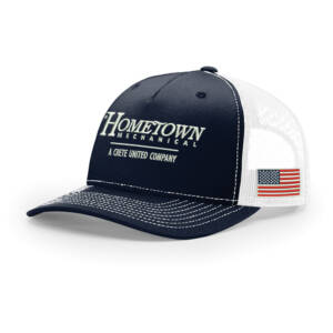 Hometown Richardson Five Panel Trucker mesh snap back cap split color-Navy/White