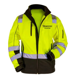 Hometown Class 3 Hi Vis Safety Green/Black Softshell Jacket