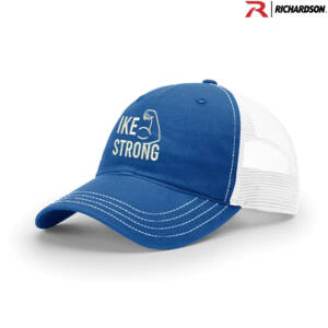 IKE Strong Richardson Garment Washed snap back trucker cap – SPLRoyalWhite